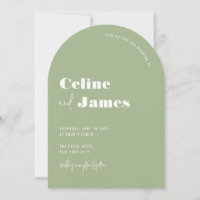 Sage Green Moderne Big Names Mariage Arch