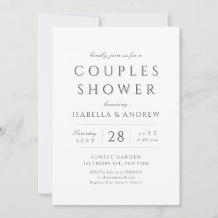 Invitation Sage Green Moderne Classique Luxe Couples Douche C
