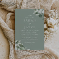 Sage Green Moderne Feuille verte Mariage