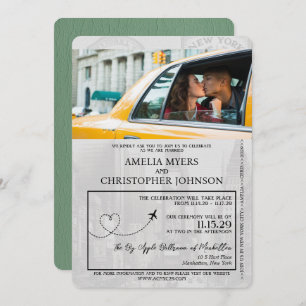 Invitation Sage Green New York City Passport Mariage
