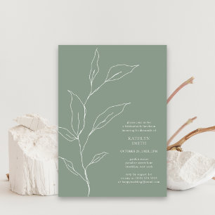 Invitation Sage Green Olive Leaf Branch Bridesservatrices Déj