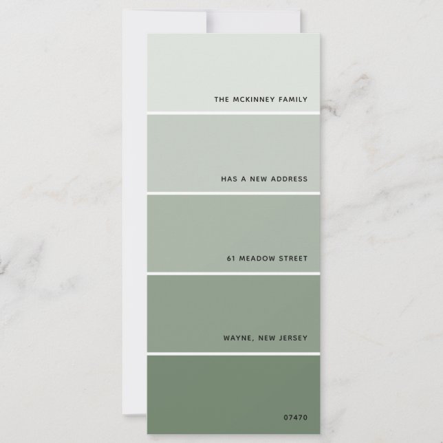 Invitation Sage Green Paint Swatch Nouvelle adresse (Devant)