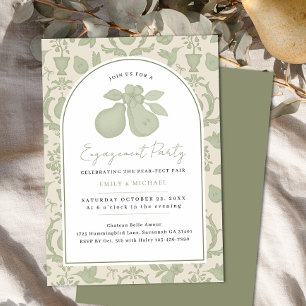 Invitation Sage Green Perfect Pear Engagement Party