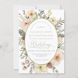 Invitation Sage Green Pine d'hiver Mariage de monographie bot