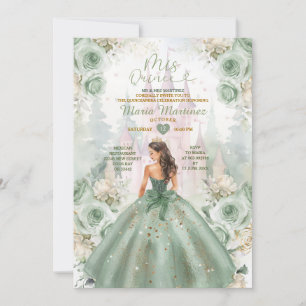 Invitation Sage Green Princess Castle et Forest Mis Quince