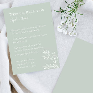 Invitation Sage Green, Réception De Mariage Minimaliste
