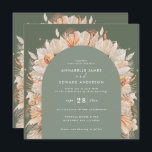 Invitation Sage Green Rust Bohème séché Botanique élégant<br><div class="desc">Sage Green Rust Bohème séché Botanique élégant faire-part de mariage moderne. Partie d'une collection de coordination. Elégant été d'automne pampa herbe,  feuillage de palmiers à l'ambiance rustique tendance.</div>