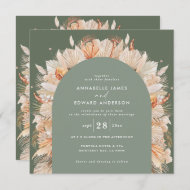 Invitation Sage Green Rust Bohème séché Botanique élégant