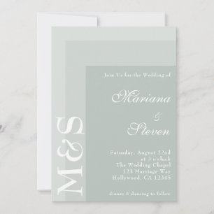 Invitation Sage Green Simple Moderne Chic Mariage Script