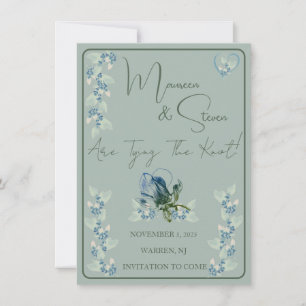 Invitation Sage Green sur Green Orchid Floral Enregistrer la