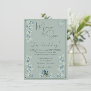 Invitation Sage Green sur le Mariage Floral Vert