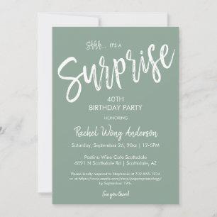 Invitation Sage Green Surprise Anniversaire Parti de retraite