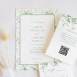 Invitation Sage Green Toile Classic Floral Mariage<br><div class="desc">Sage Green Toile classique Floral Mariage Invitations</div>