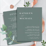 Invitation Sage Green Typographie moderne Tout en un Mariage<br><div class="desc">Sage Vert Typographie Moderne Tout En Un Simple Carte Faire-part de mariage. Célébrez votre journée spéciale avec cette belle et élégante carte de faire-part de mariage pour embellir votre occasion spéciale. Tous les textes sont pré-arrangés pour que vous personnalisiez facilement et rapidement avec vos propres détails. Si vous avez besoin...</div>