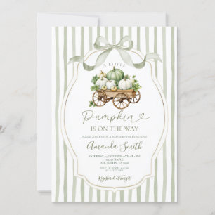 Invitation Sage Green Un Petit Baby shower Citrouille