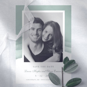 Invitation Sage Green Watercolor Wedding Enregistrer la date