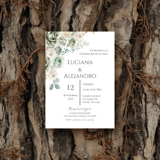 Invitation Sage Greenery Spanish Wedding