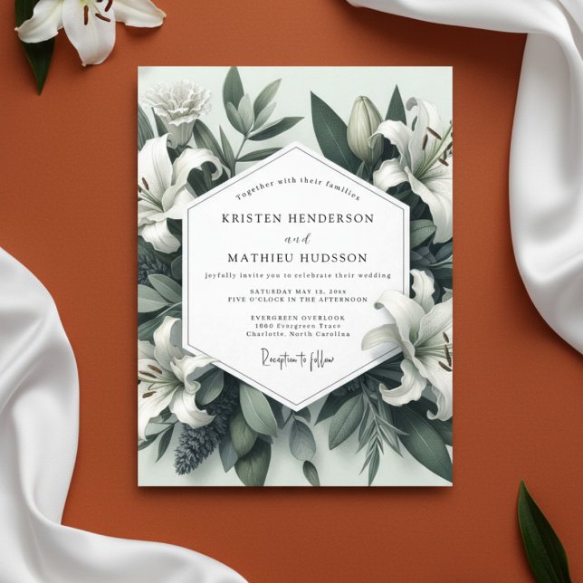 Invitation Sage Lily Botanical Romance Wedding (Créateur téléchargé)