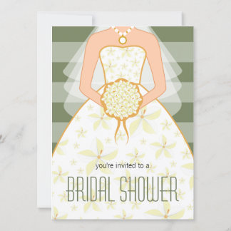 Invitation Sage Mariage Robe moderne douche nuptiale Invitati