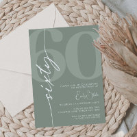 Sage minimaliste Soixante 60e fête d'anniversaire