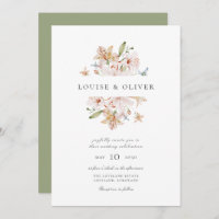 Sage Moderne Aquarelle Floral Lys Mariage