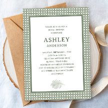 Sage Rattan Border Bridal Shower