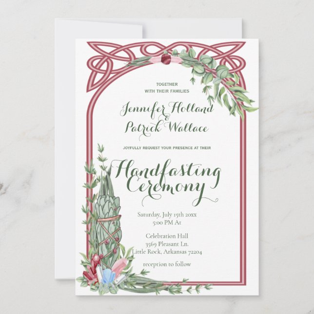 Invitation Sage & Rose Herbal Crystal Handfasting (Devant)