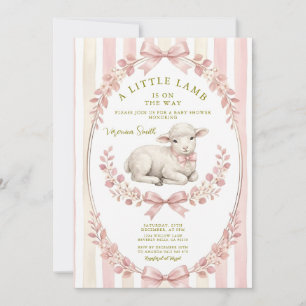 Invitation Sage Stripe Petite Fête de Naissance au Thème de l