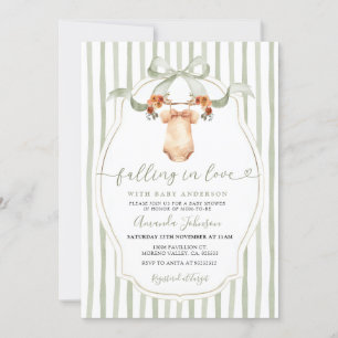 Invitation Sage Tombant Dans L'Amour Baby shower Clothesline
