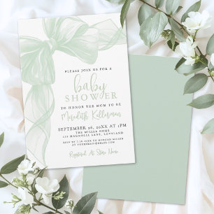 Invitation Sage Vert Arc-en-ciel pour Bébé
