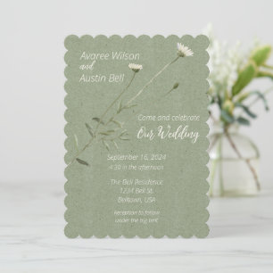 Invitation Sage vert et une seule mezzanine