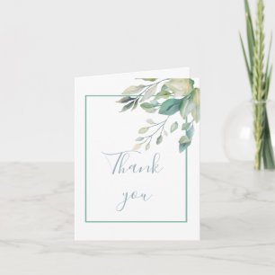 Invitation Sage Vert Feuille Verdure Mariage Merci