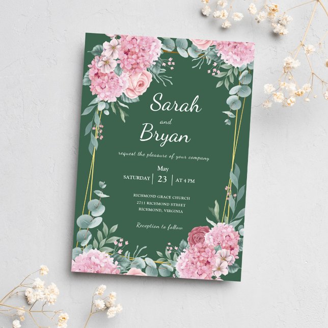 Invitation Sage Vert Floral Aquarelle Rustique Boho Mariage (Créateur téléchargé)