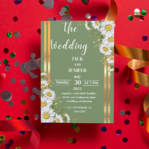 Invitation Sage vert moderne avec blanc Mariage simple