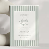 Sage Vert Rayure Crème Classique Baby Shower de Ma
