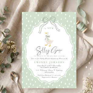 Invitation Sage Vert Silly Goose Coquette Baby Shower