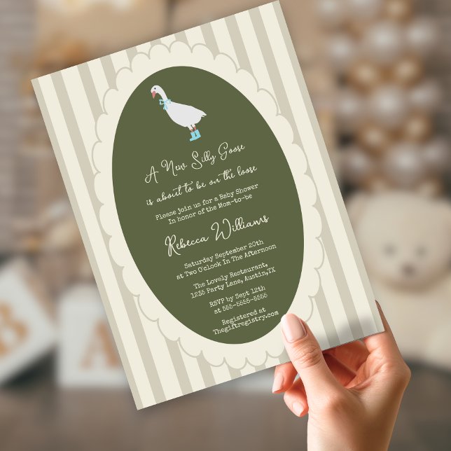 Invitation Sage Vert une Nouvelle Fête de Bébé pour une Petit (Créateur téléchargé)