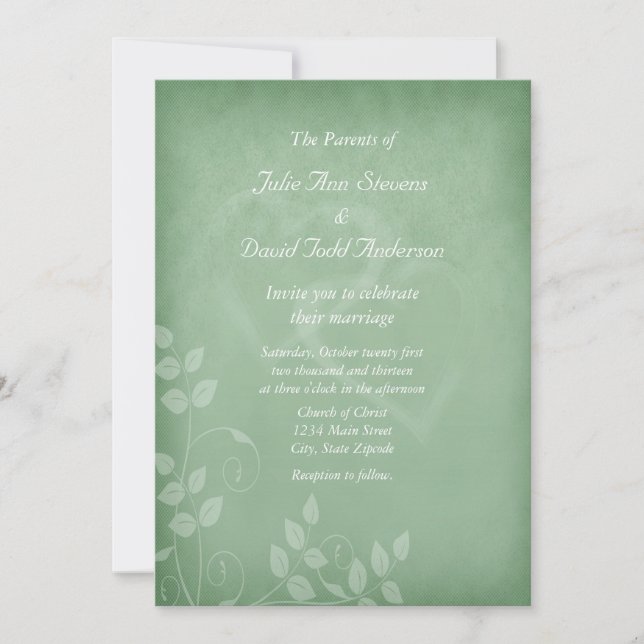 Invitation Sage Vert Vintage (Devant)