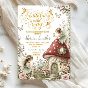 Invitation Sage Verte Fée de la Forêt Enchantée Baby Shower