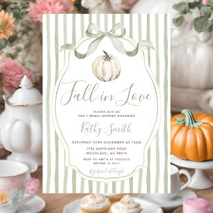 Invitation Sage & White Pumpkin Tombez Amoureux Enterrement d