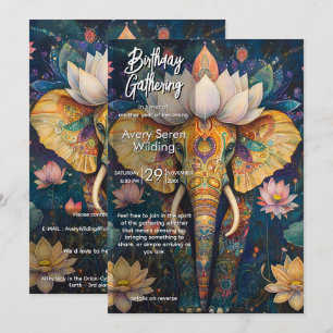Invitation Sagesse Antique Conception d'Éléphant