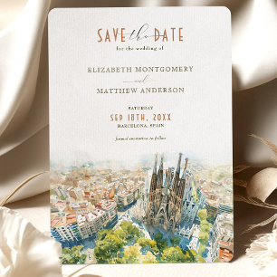 Invitation Sagrada Familia Charm Barcelone Sauvegarder la dat