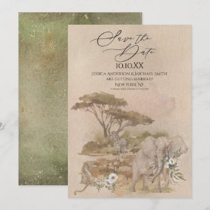 Invitation Sahara Savanna Animal Sauvez la Date