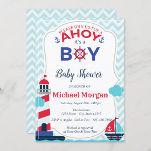 Invitation Sailor, Ahoy C'est un Baby shower GARÇON