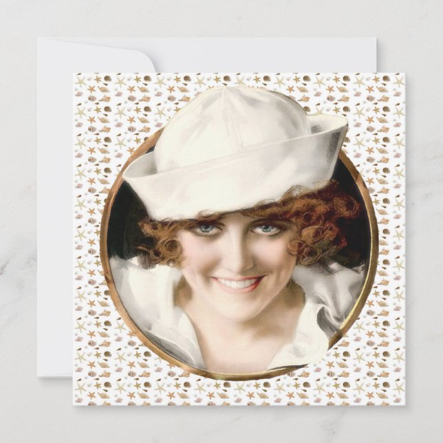 Invitation Sailor Girl Beach Party des années 1920 (Devant)
