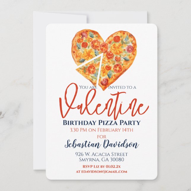 Invitation Saint Anniversaire Pizza (Devant)