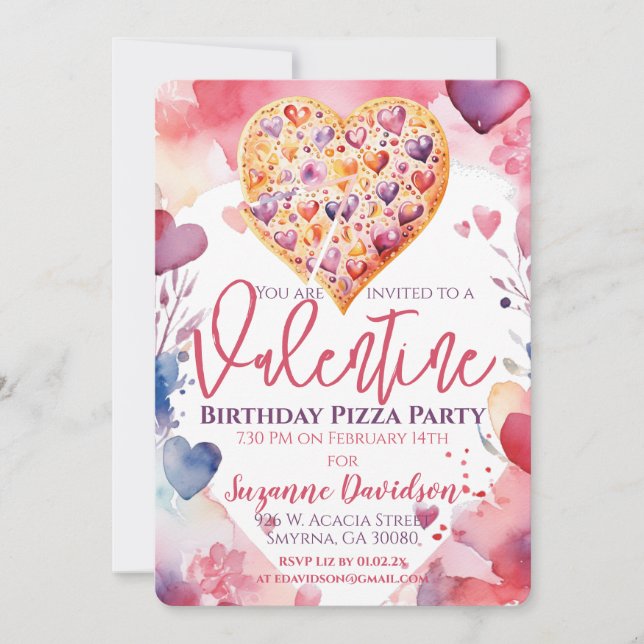 Invitation Saint Anniversaire Pizza (Devant)
