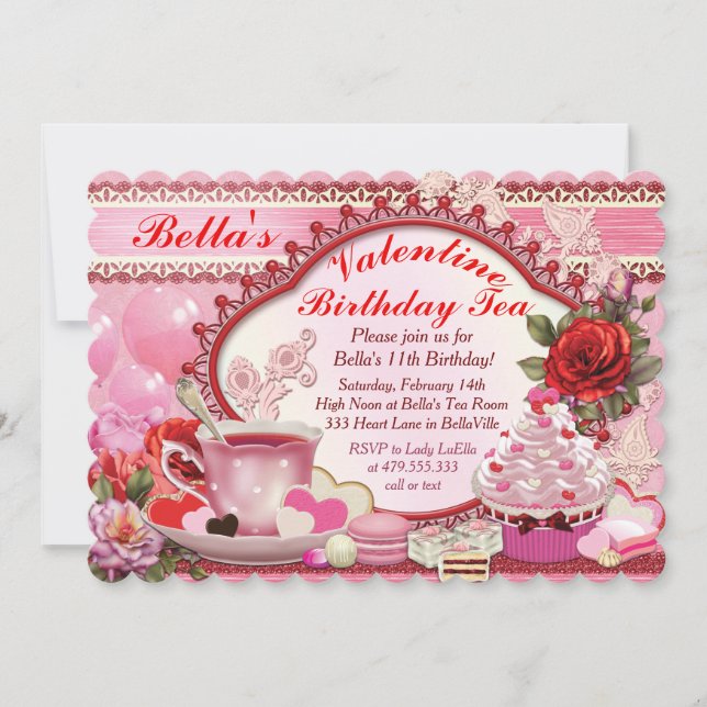 Invitation Saint Anniversaire Tea Party (Devant)