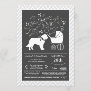 Invitation Saint Bernard Dog Baby shower Hommes Neutre