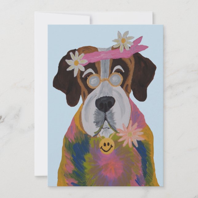 Invitation Saint Bernard Hippie (Devant)